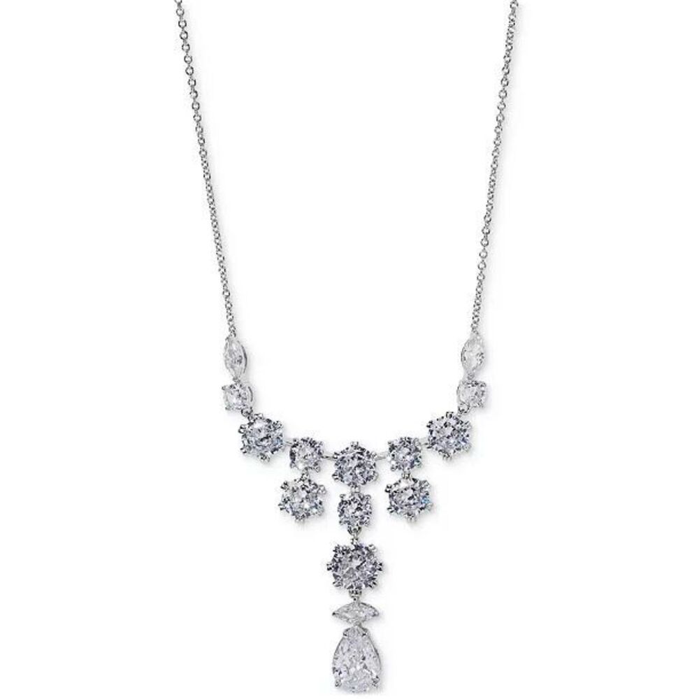 Eliot Danori Cubic Zirconia Statement Necklace Silver CZ Bridal Wedding 16”+2”